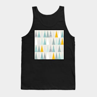 Geometric Pointy Triangles in Blue and Silver Tank Top